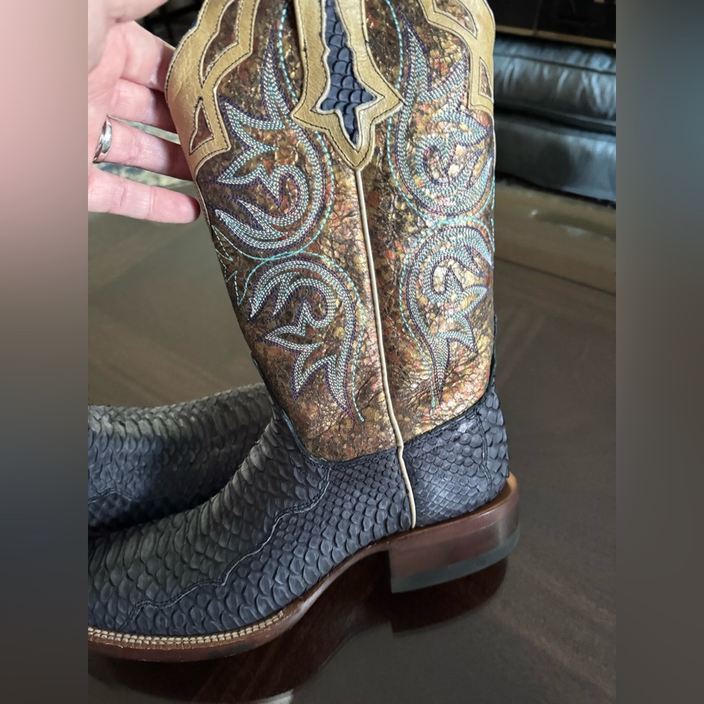 Ariat Brown and Blue Cowboy Boots